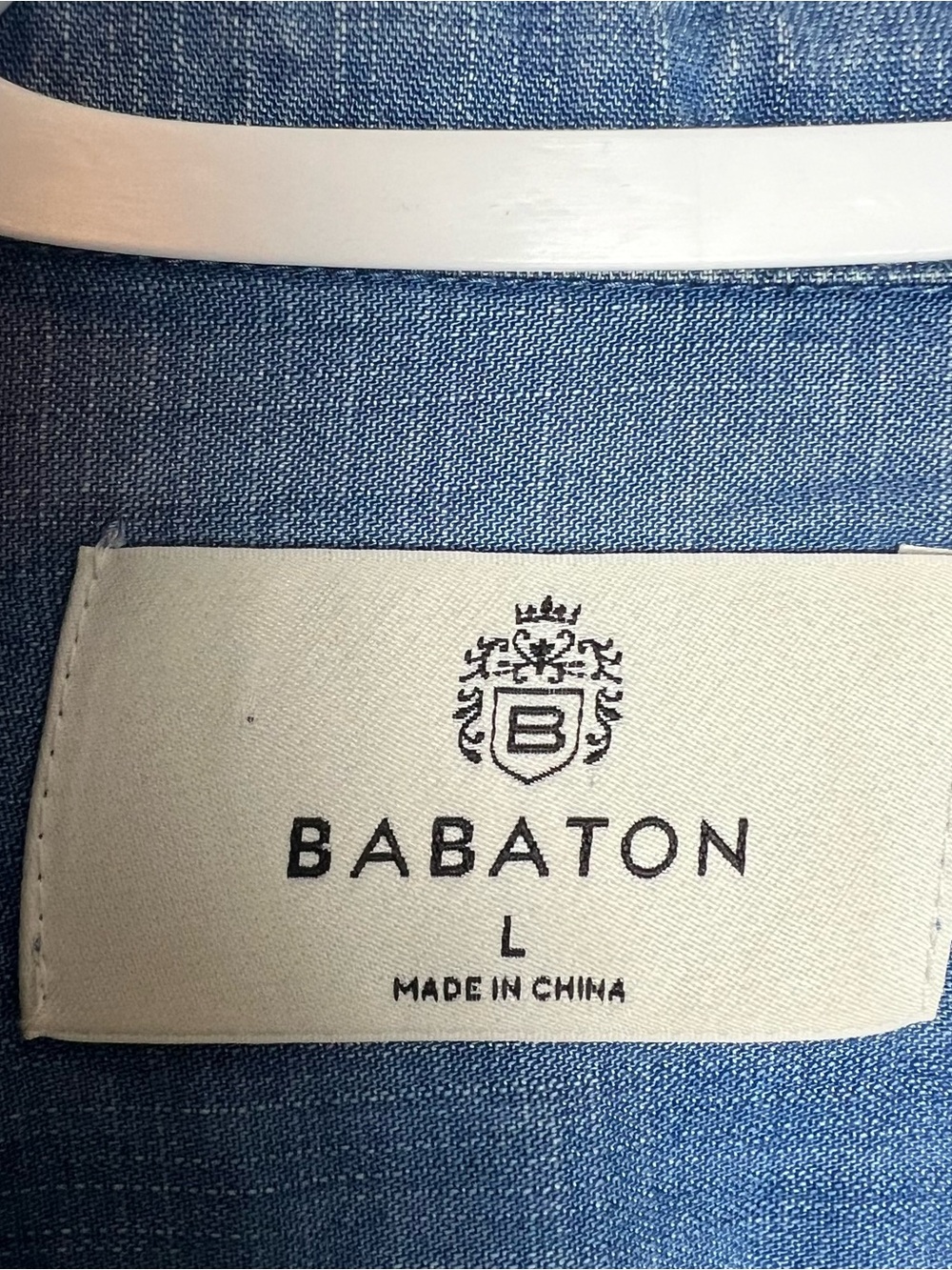 Babaton Washed Denim Button-Front Shirt in Light Blue - Picture 3 of 5